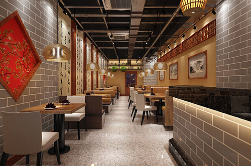 济源传统中式餐厅餐馆装修设计效果图