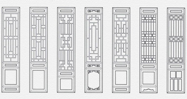 济源常用中式仿古花窗图案隔断设计图